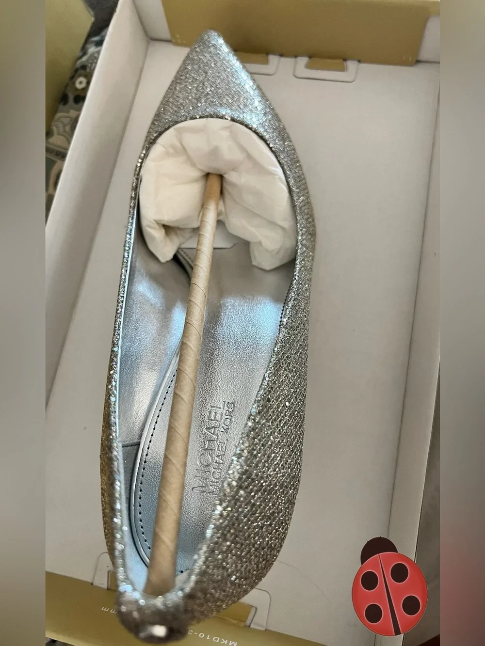 Silver Glitter Pointed Toe Kitten - Michael Kors 8.5 NWB